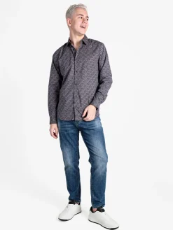 Enos Camicia da uomo slim fit con stampe