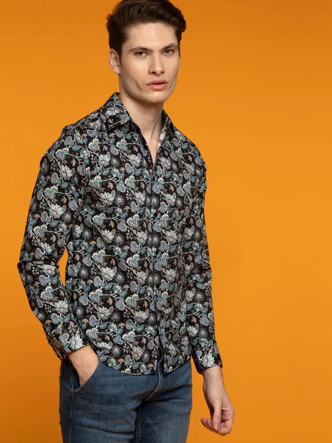 Enos Camicia uomo con stampa floreale