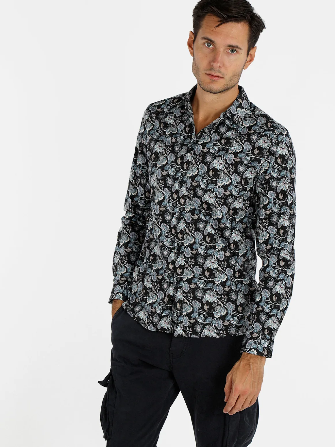 Enos Camicia uomo con stampa floreale