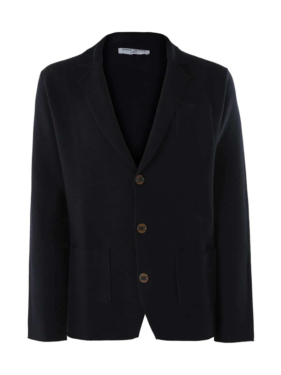 Enos Jeans Blazer da uomo in maglia con bottoni - blu scuro