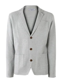 Enos Jeans Blazer da uomo in maglia con bottoni - grigio