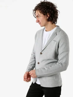 Enos Jeans Blazer da uomo in maglia con bottoni - grigio