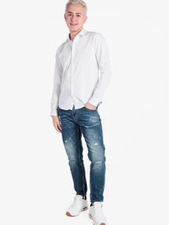 Enos Jeans Camicia da uomo slim fit a maniche lunghe