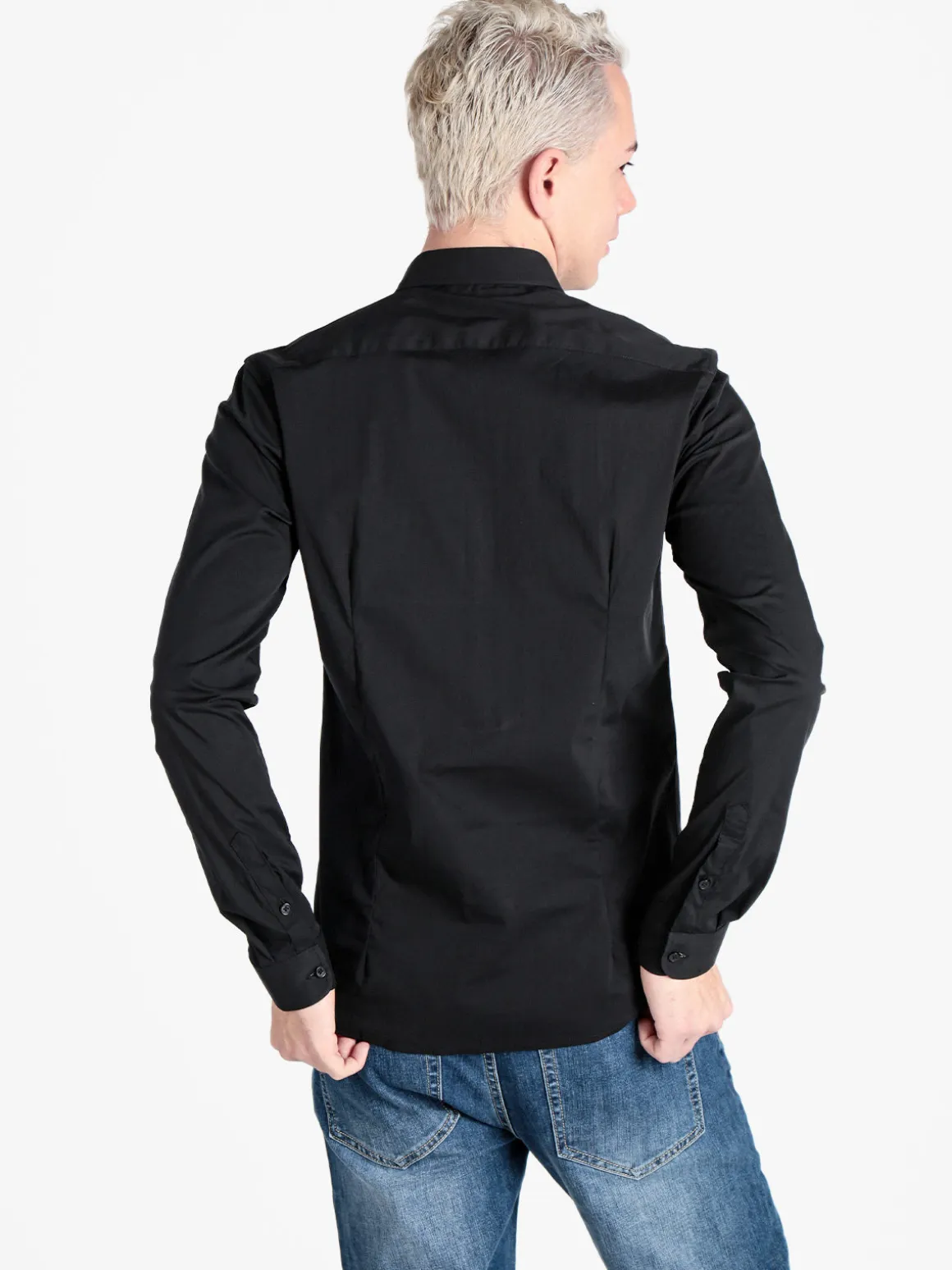 Enos Jeans Camicia da uomo slim fit a maniche lunghe