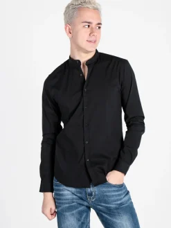 Enos Jeans Camicia uomo slim fit con colletto alla coreana