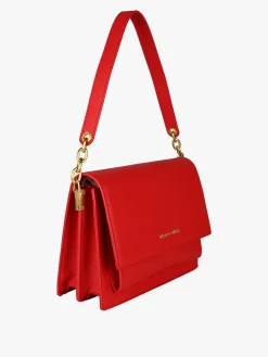 Enrico Coveri Borsa donna rigida in ecopelle con patta - rosso