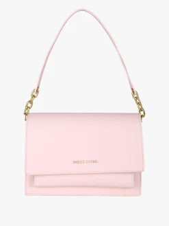 Enrico Coveri Borsa donna rigida in ecopelle con patta - rosa