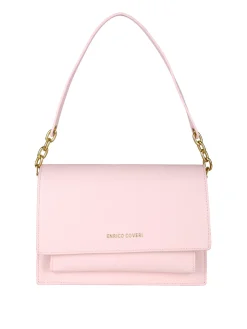 Enrico Coveri Borsa donna rigida in ecopelle con patta - rosa
