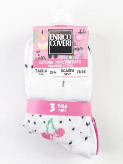 Enrico Coveri Calza corta da bambina. Confezione da 3 paia