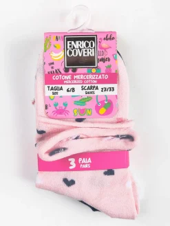 Enrico Coveri Calze corte da bambina confezione 3 paia