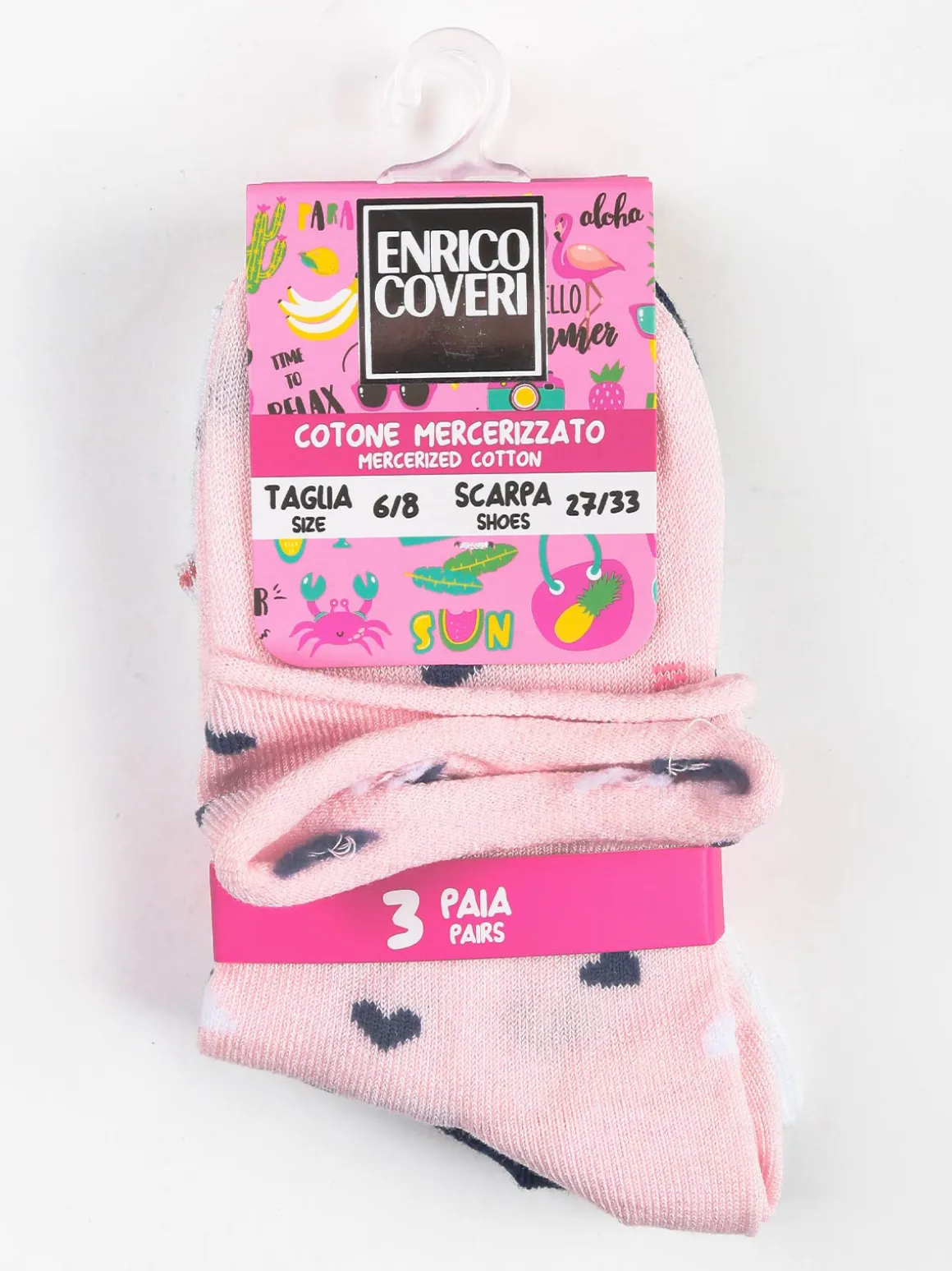 Enrico Coveri Calze corte da bambina confezione 3 paia