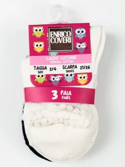 Enrico Coveri Calze corte da bambina in caldo cotone 3 paia