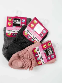 Enrico Coveri Calze corte da bambina in caldo cotone 3 paia