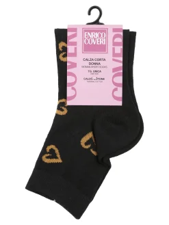 Enrico Coveri Calze corte da donna in caldo cotone - nero