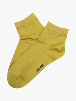 Enrico Coveri Calze corte da donna in cotone mercerizzato - limone
