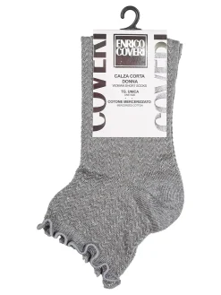 Enrico Coveri Calze corte da donna con bordo a volant - grigio