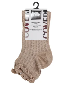 Enrico Coveri Calze corte da donna con bordo a volant - khaki