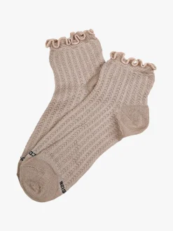 Enrico Coveri Calze corte da donna con bordo a volant - khaki