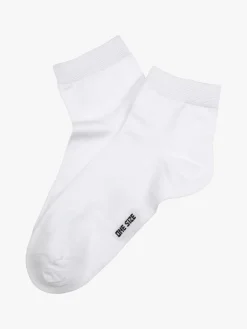 Enrico Coveri Calze corte da donna in cotone mercerizzato - bianco
