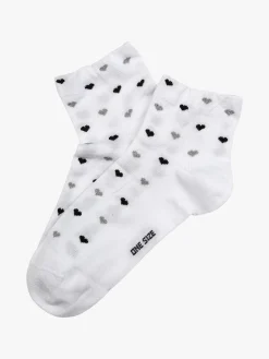 Enrico Coveri Calze corte da donna con cuori - bianco