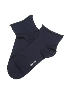 Enrico Coveri Calze corte da donna in cotone mercerizzato - blu scuro