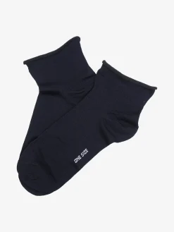 Enrico Coveri Calze corte da donna in cotone mercerizzato - blu scuro