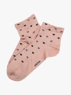 Enrico Coveri Calze corte da donna con cuori - rosa