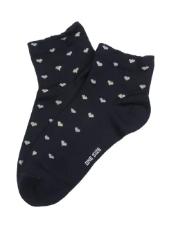 Enrico Coveri Calze corte da donna con cuori - blu scuro