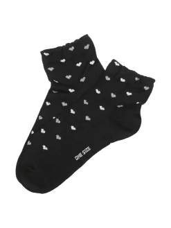 Enrico Coveri Calze corte da donna con cuori - nero