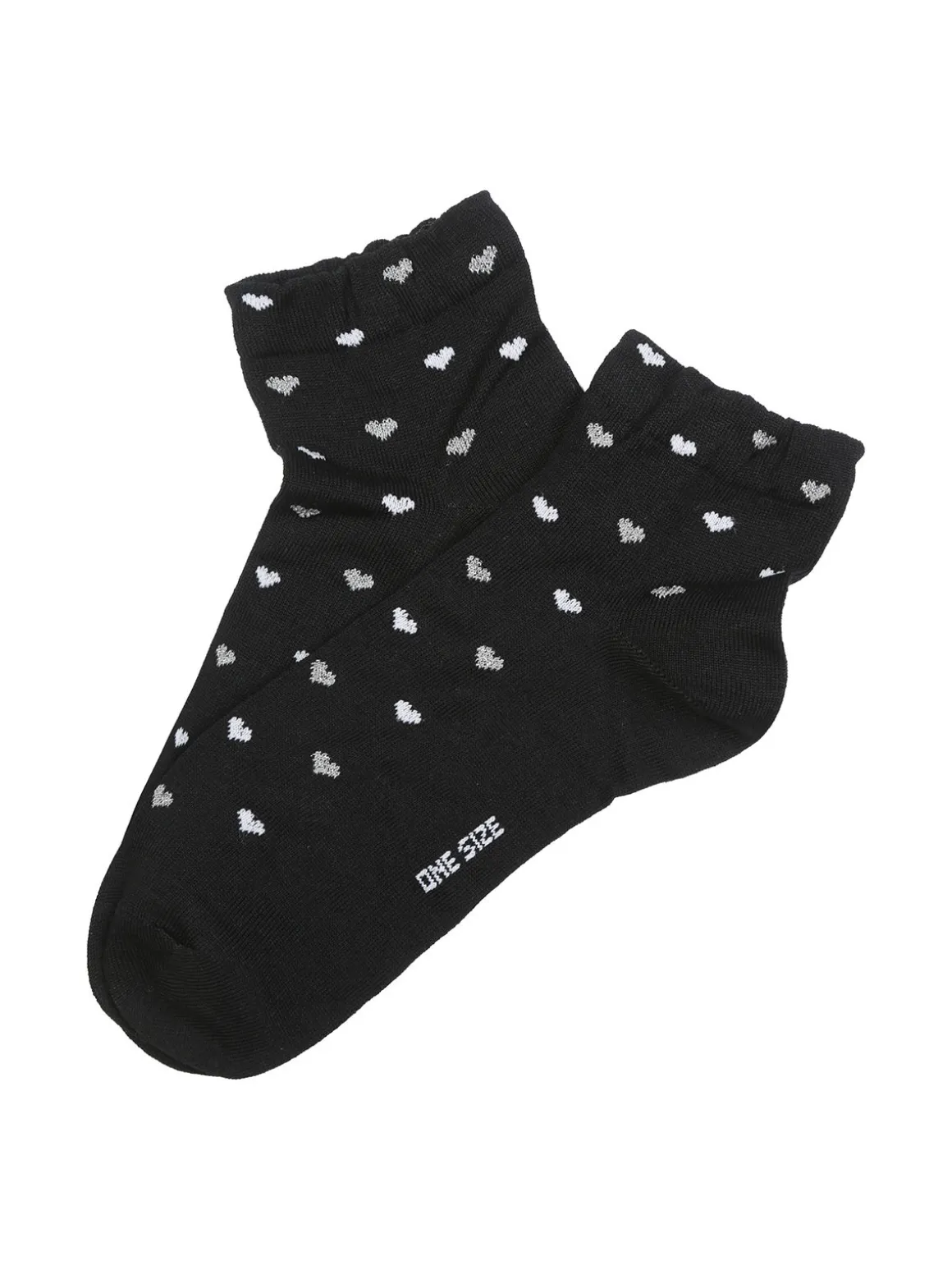 Enrico Coveri Calze corte da donna con cuori - nero