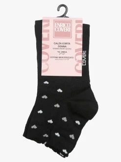Enrico Coveri Calze corte da donna con cuori - nero