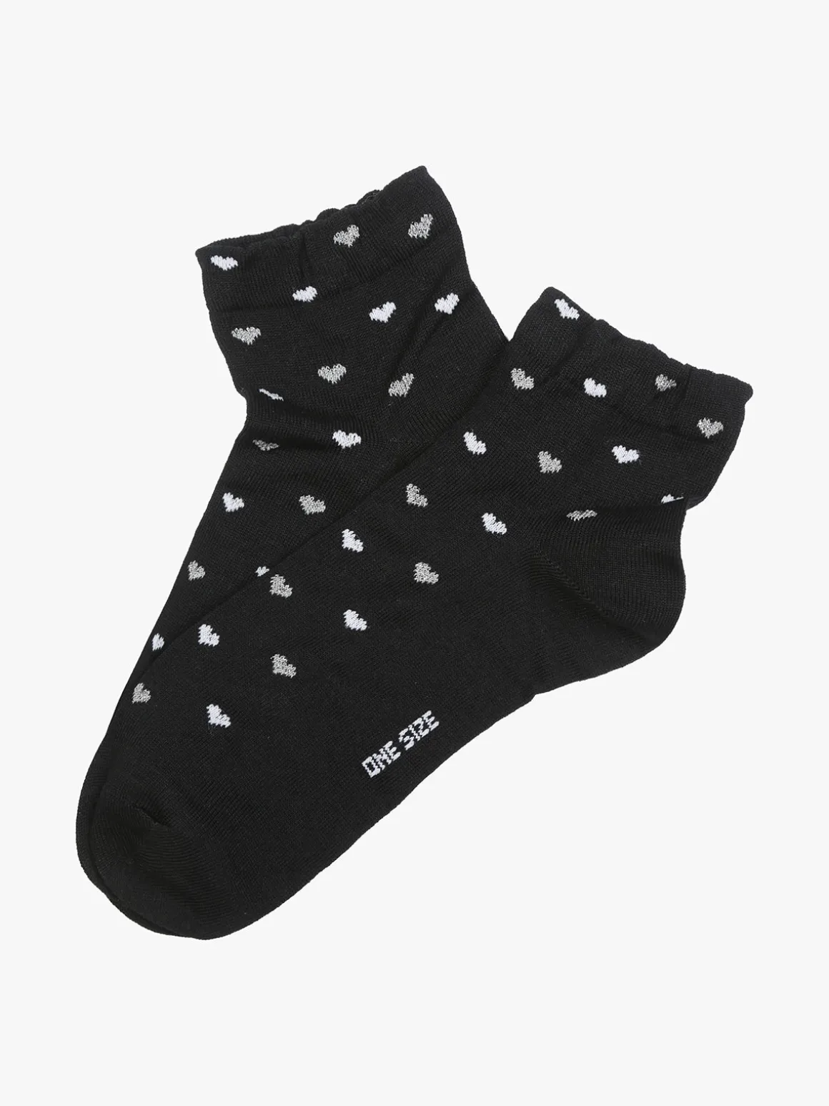 Enrico Coveri Calze corte da donna con cuori - nero