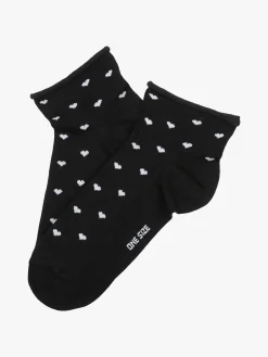 Enrico Coveri Calze corte da donna con cuori - nero