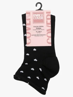 Enrico Coveri Calze corte da donna con cuori - nero