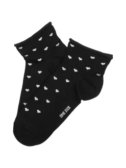 Enrico Coveri Calze corte da donna con cuori - nero