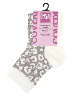 Enrico Coveri Calze corte da donna in caldo cotone a pois - marrone