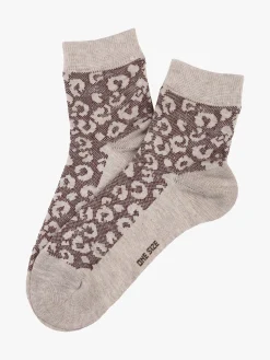 Enrico Coveri Calze corte da donna in caldo cotone animalier - khaki