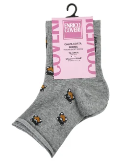 Enrico Coveri Calze corte da donna in caldo cotone - grigio