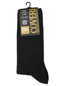 Enrico Coveri Calze corte da uomo in caldo cotone - nero
