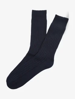 Enrico Coveri Calze corte da uomo in misto lana - blu scuro