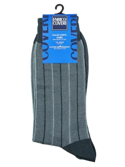 Enrico Coveri Calze corte da uomo in cotone mercerizzato - turchese