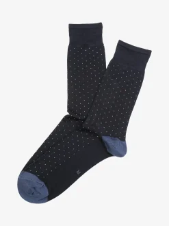 Enrico Coveri Calze corte da uomo in cotone mercerizzato - blu scuro