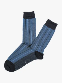 Enrico Coveri Calze corte da uomo in cotone mercerizzato - blu