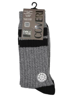 Enrico Coveri Calze corte da uomo a righe in caldo cotone - jeans