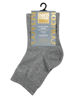 Enrico Coveri Calze corte donna in caldo cotone - grigio scuro