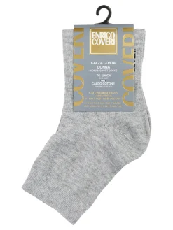 Enrico Coveri Calze corte donna in caldo cotone - grigio chiaro