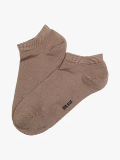 Enrico Coveri Calze corte sneaker da donna in cotone mercerizzato - marrone