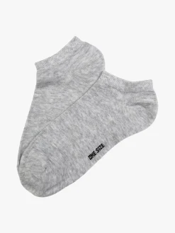Enrico Coveri Calze corte sneaker da donna in cotone mercerizzato - grigio chiaro