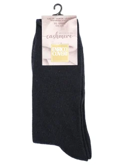Enrico Coveri Calze corte uomo in misto cashmere - blu scuro