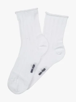 Enrico Coveri Calze donna midi in cotone mercerizzato - bianco